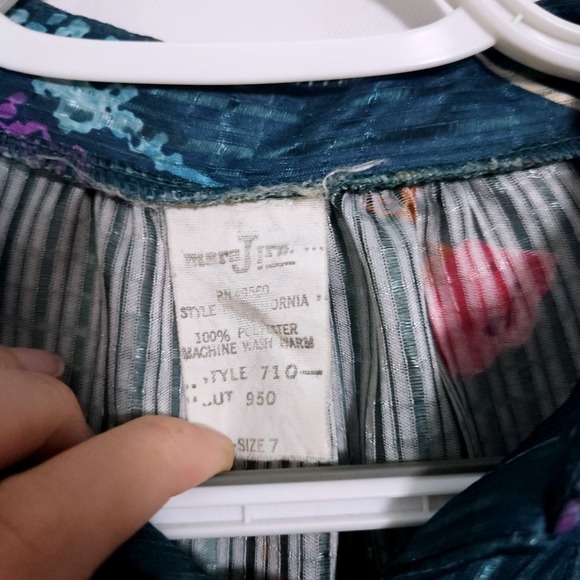 Vintage 70s Shimmer Floral Pleated Dress Cottagecore Fairycore Coquette Midi - Picture 6 of 11